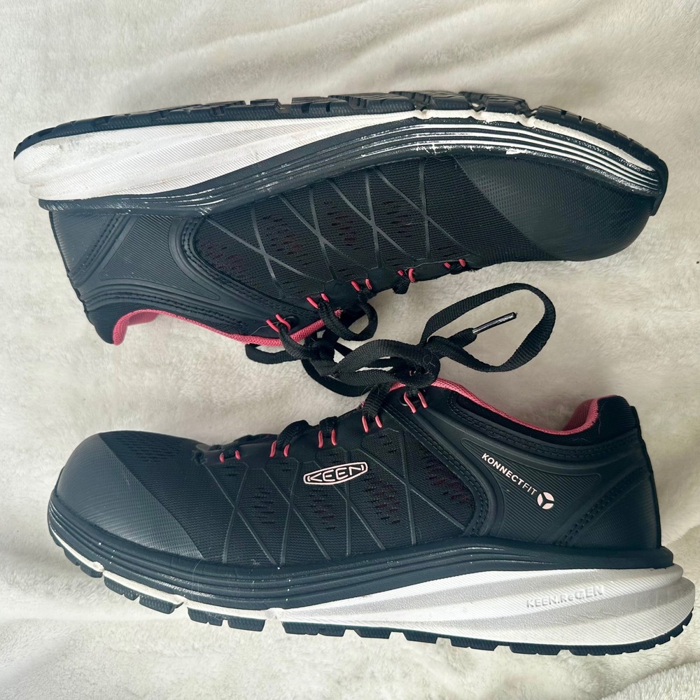 KEEN Utility Vista Energy Carbon‎ Fiber Toe Work Shoes Black Pink Women's 9M
